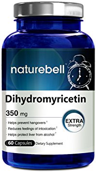 NatureBell Dihydromyricetin (Hovenia Dulcis Extract) 60 Capsules, 350mg Naturally Prevent Hangover, Made in USA