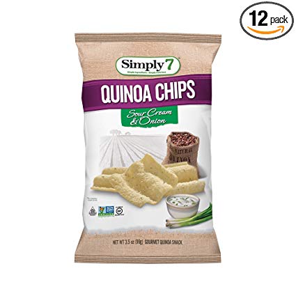 Simply7 Gluten Free Quinoa Chips, Sour Cream and Onion, 3.5 Ounce (Pack of 12)