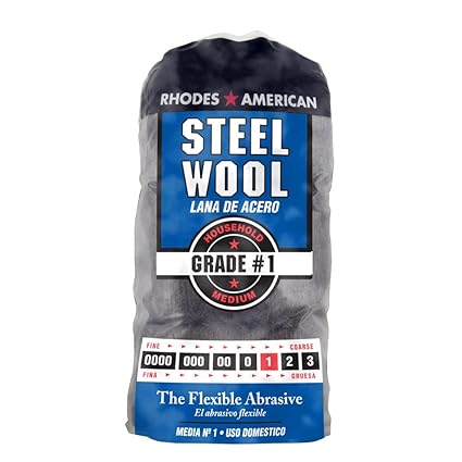 Homax Steel Wool, 12 pad, Medium Grade #1, Rhodes American, Household Steel Wool