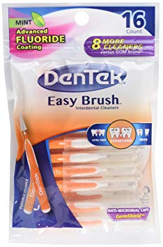 Dentek Easy Brush Cleaners Standard Spaces 16 Count (6 Pack)