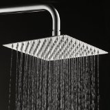 WaterBella Stainless Steel Shower Head - Rain Style Showerhead Waterfall Effect Elegantly Designed High Polish Chrome 8-inch Diameter Ultra Thin