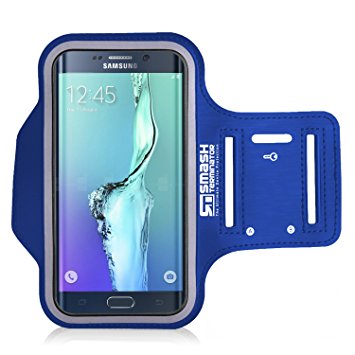 Samsung S6 S6 Edge Running Jogging Armband, Smash Terminator Sports Gym Arm Band Case Cover Holder with Key Holder For Samsung Galaxy S6 and S6 Edge with Key Holder Slot (As Seen in Runners World Magazine - 5 Stars) inc. Lifetime Warranty by AllThingsAccessory®
