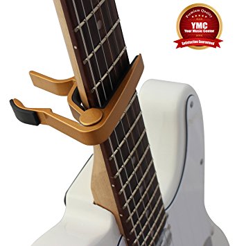 YMC Single-handed Guitar Capo Quick Change for Electric or Acoustic 6-String Guitar - Gold