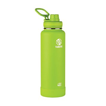 Takeya Actives Insulated Stainless Water Bottle with Insulated Spout Lid, 40oz, Lime