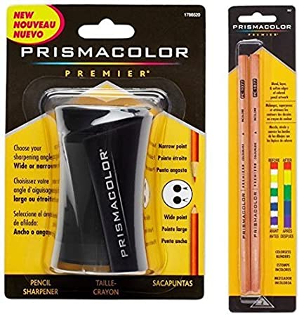 Prismacolor Blender Pencil Colorless (2 Piece) & Premier Pencil Sharpener