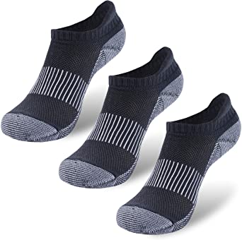 Copper Socks, Three street Unisex Cushioned Sole Arch Support Athletic Ankle/Crew Performance Home Training Socks