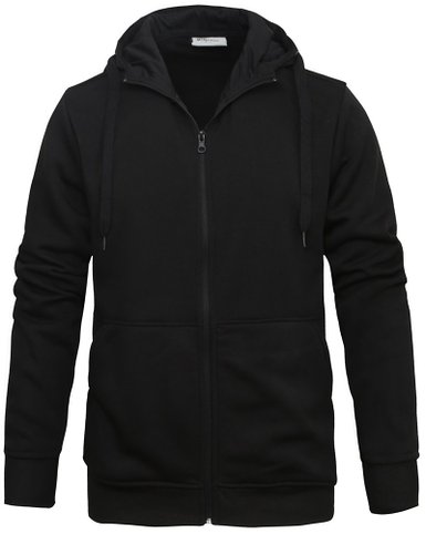 Mrignt Mens Athletic Hoodie Full-zip Drawstring Hooded Sweatshirt