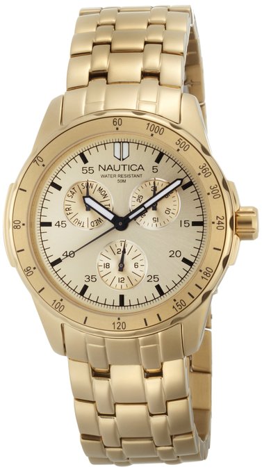 Nautica Men's N14589G Windseeker Gold Dial Watch