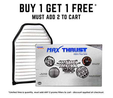 Spearhead MAX THRUST Performance Engine Air Filter For Low & High Mileage Vehicles - Increases Power & Improves Acceleration (MT-348)