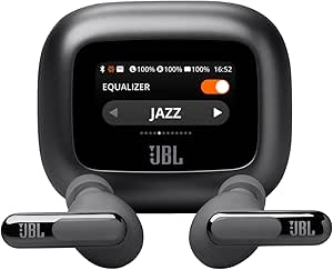 JBL Live Beam 3 - True Wireless Noise-Cancelling Closed-Stick Earbuds, 48Hrs Total Playback, Wireless Charging, 6 Mics for Perfect Calls, Multi-Point Connection, IP55 Waterproof and dustproof (Black)