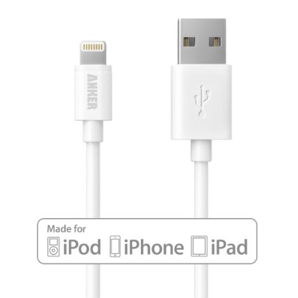 Anker Lightning to USB Cable 6ft  18m Extra Long with Compact Connector Head Apple MFi Certified for iPhone iPad and iPod White