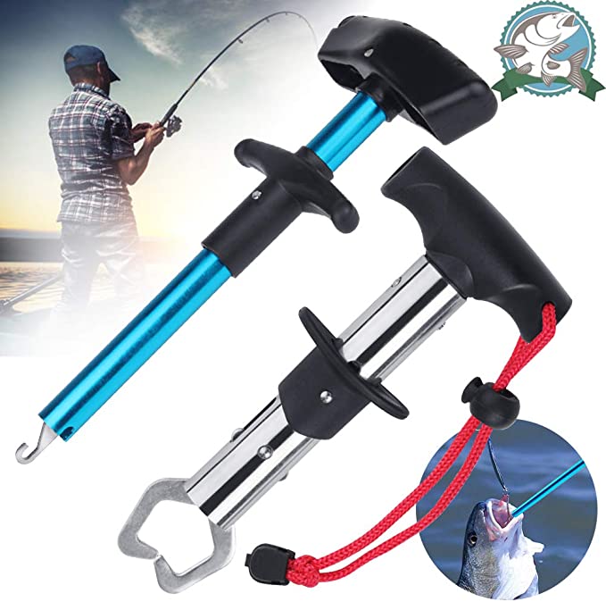 Easy Fish Hook Remover Squeeze-Out Fish Hook Separator Tools and Fishing Pliers Fish Lip Gripper Holder, Aluminum 6.6in Portable Dehooker Easy Reach Fishing Hooks Extractor Fishing Tool