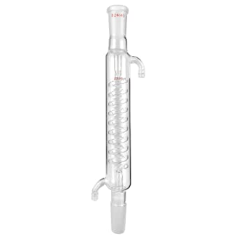 QWORK Jacket 200mm Glass Condenser with 24/40 Joint for Laboratory