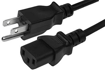 2 Feet (0.6 Meters) 14AWG Heavy Duty 3 Prong Monitor (Universal Power Cord) Computer Power Cord 2ft (0.6M) 3 conductor (IEC320 C13 to NEMA 5-15P) 15 Amp AC Power Cable CNE591544 (10 Pack)