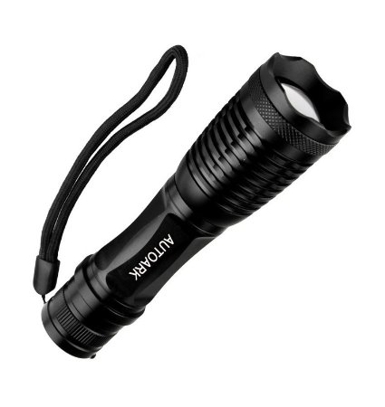Autoark AF-004N 900 Lumen Handheld Flashlight Led Cree Xml- T6 Water Resistant Camping Torch Adjustable Focus Zoom Tactical Light Lamp for Outdoor Sports