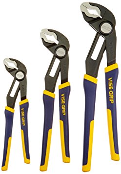 IRWIN Tools VISE-GRIP GrooveLock Pliers, V-Jaw, 3-Piece Set (2078710)