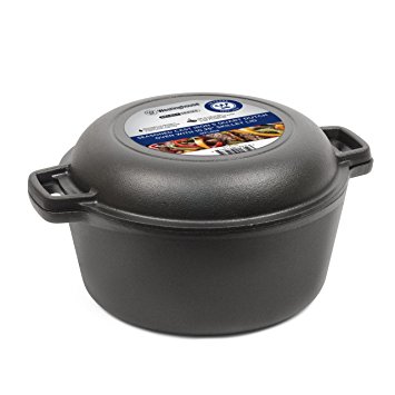 Westinghouse WFL508 Select Series Seasoned Cast Iron 5 Quart Dutch Oven with Skillet Lid - Amazon Exclusive