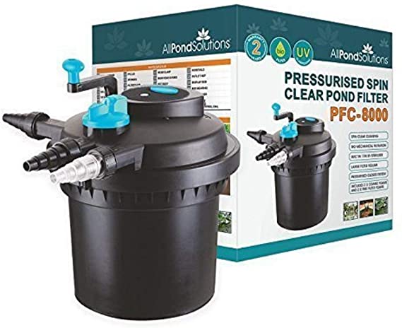All Pond Solutions Pressurised Koi Fish Pond Filter/UV Steriliser for PFC, 8000 Litre