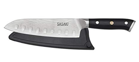 Sasaki 5228194 Masuta Japanese AUS-10 Stainless Steel Santoku Knife with Locking Sheath, 7-Inch