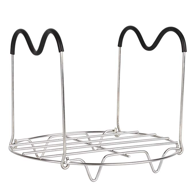 Steamer Rack Trivet with Heat Resistant Handles Compatible for Instant Pot 6 & 8 qt Accessories - Great for Lifting out Springform Pan/Cheesecake Pan