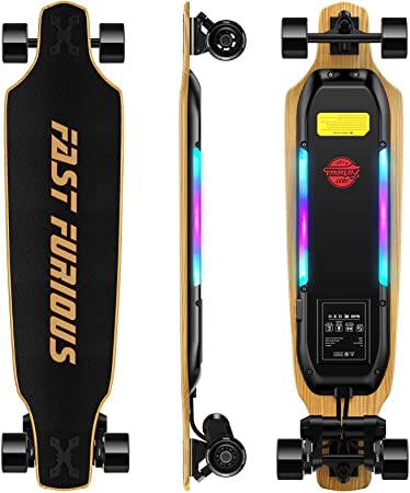 FAST & FURIOUS FT001 Electric Skateboard 1800W Dual Motors with Remote Control Top Speed 25MPH, 17 Miles Range Longboard Can Carry 330 Pounds for Adults and Youth