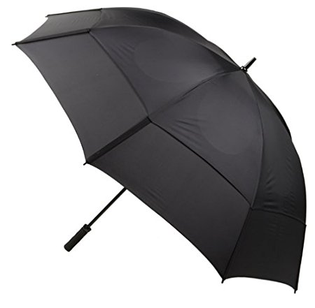 GustBuster Proseries Gold 68-Inch Style 3 Golf Umbrella (Black)