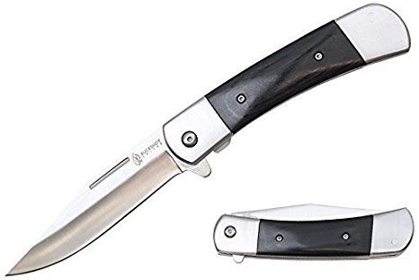 Wartech YC-S-8201-BK Buckshot 8" Spring Assisted Open Folding Classic Pocket Knife