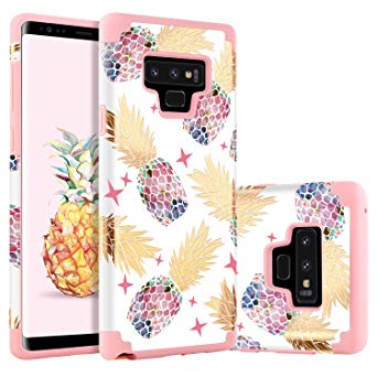 BENTOBEN Case for Samsung Galaxy Note 9, Cases for Pineapple Note 9, Colorful Star Cute BrozingPineapple Hybrid Hard PC Soft TPU Shockproof Full Body Protective Phone Case for Galaxy Note 9, Rose Gold