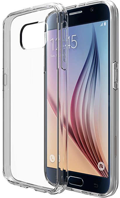 Galaxy S6 Edge Case: Stalion® [Hybrid Bumper Series] Shockproof Impact Resistance (Diamond Clear) Ultra Slim Fit with Diamond Clear Back   Raised Edges for Protection (for Samsung Galaxy S6 EDGE ONLY)
