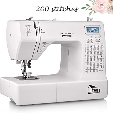 Uten Computerized Sewing Machine Electronic with 200 Stitches 8 Buttonholes