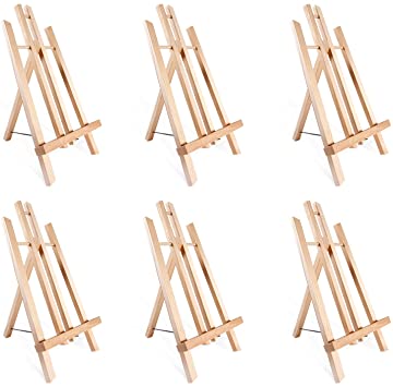 14" A-Frame Painting Easels 12 Pack: Ohuhu 14 Inches Tall Display Stand Tabletop Art Easel Set Mini Wood Painting Easels for Kids Children Artist Student Classroom Desktop Display, Back to School Art