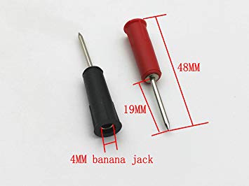 2pcs 4mm Banana Jack to 2mm Pin Tip Plug Adapter for Test