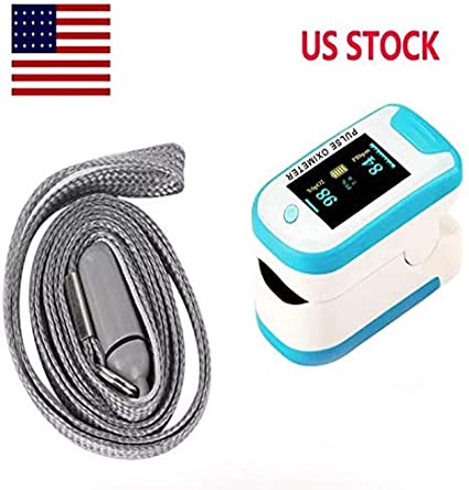 Finger Pulse Oximeter Fingertip Heart Rate Monitor Blood Oxygen Saturation Monitor SpO2 Levels Pulse Oximeter Portable with Lanyard (Blue010)