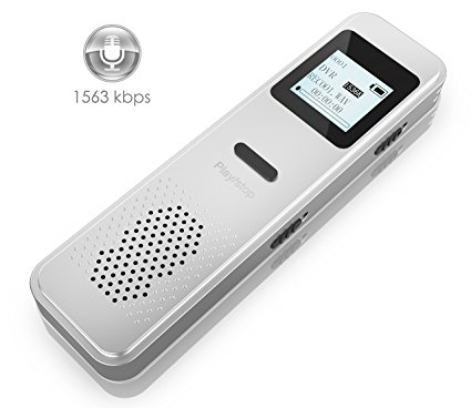 Digital Voice Recorder,Valoin Portable 8GB 1536 Kbps Rechargeable Dictaphone Voice Activated Recorder with MP3 Player for Lecture Meeting Interview and More (Silver A)