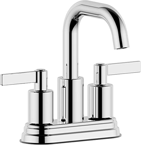 Derengge F-M4501-CP 4" Two Handle Bathroom Faucet with Push up Pop-up Drain, Meets cUPC NSF 61-9 AB1953 Lead Free, Polished Chrome Finished