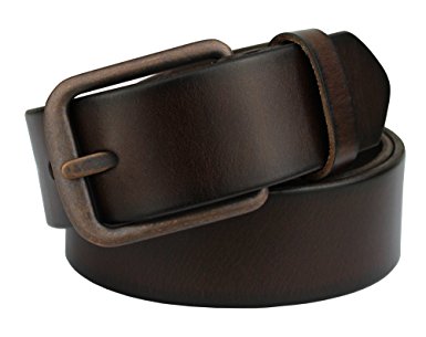 Bullko Men's Pin Buckle 7058 Genuine Leather Belt