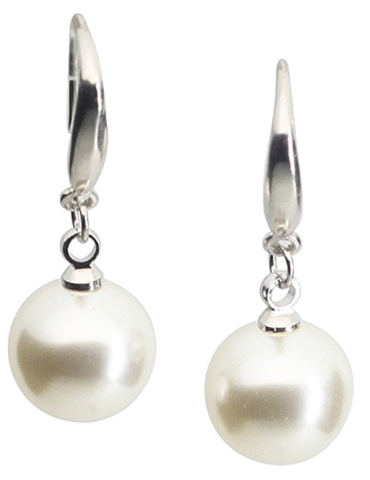 CAETLE ®Elegant White Imitated Pearl Ball Hook Eawrring