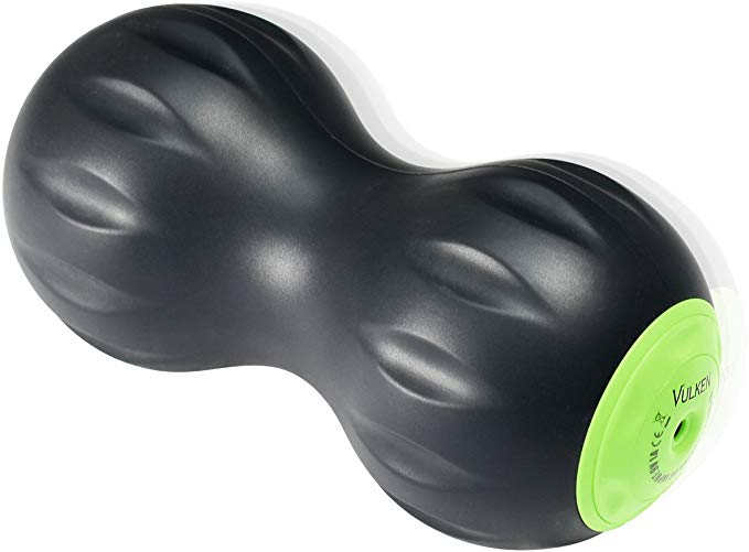 Vulken CurveFit Vibrating Peanut Massage Ball Dual Lacrosse Compact Foam Roller for Muscle Recovery, Trigger Point Therapy, Myofascial Release. 3 Speed High Intensity Deep Tissue Fitness Massager.