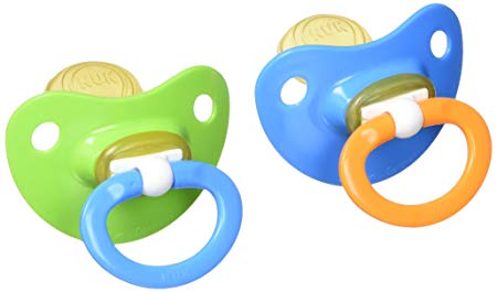 NUK Natural Shape Orthodontic Pacifiers, Latex, 18-36 Months Assorted Colors Color May Vary 2 ea (Pack of 2)