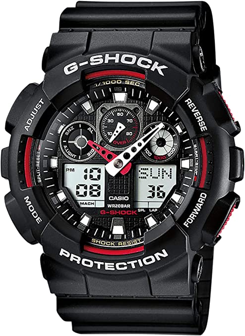 Casio G-Shock Men's Watch in Resin with Anti Slip Over Sized Buttons - Water Resistant & Anti Magnetic