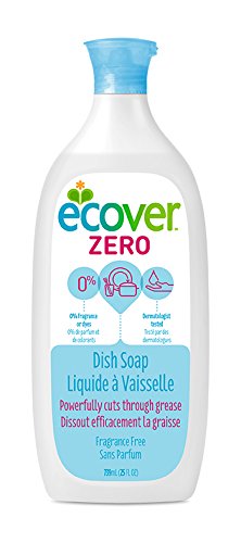 Ecover Natural Plant-Based Liquid Dish Soap, Fragrance Free, 25-Ounce (Pack of 6)