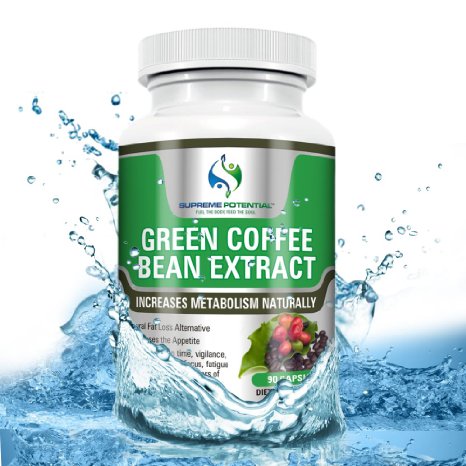 Green Coffee Bean Extract By Supreme Potential  800mg  90 Vegan Capsules  50 Cholorgenic Acid  Money Back Guarantee