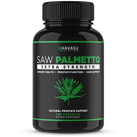 Havasu Nutrition Saw Palmetto Supplement for Prostate Health - Supports Those with Frequent Urination - Supports DHT Blocker and Hair Loss Prevention - Gluten Free, Non-GMO, 100 Capsules