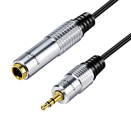 BATIGE Aluminum 3.5mm Male to 6.35mm Female Extension Audio Cable 1/8 Male to 1/4 Female 3.5mm to 6.35mm Stereo Jack Adapter Wire Cord