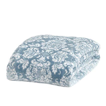 Home Fashion Designs Velvet Plush Soft Bed Blanket (King, Smoke Blue)