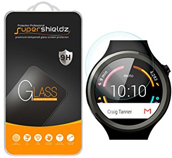 [2-Pack] Motorola Moto 360 Sport Tempered Glass Screen Protector, Supershieldz Anti-Scratch, Anti-Fingerprint, Bubble Free, Lifetime Replacement Warranty