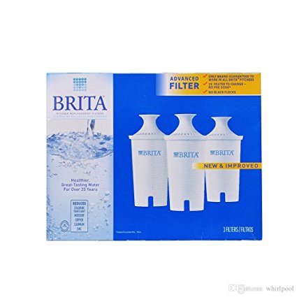 Brita Water Filter Pitcher Replacement Filters, 3 Count (Advanced)