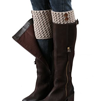 FAYBOX Women's Short Leg Warmer Crochet Boot Cover