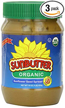 SunButter Sunflower Butter, Delicious, Organic Alternative to Peanut Butter, 16 ounce plastic jars, Pack of 3
