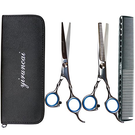 Professional Barber Hair Cutting /Thinning / Blending/Layering/Texturizing Scissors/Shears Set Kit,With Comb and Black Case,6 Inch 420 Stainless Steel